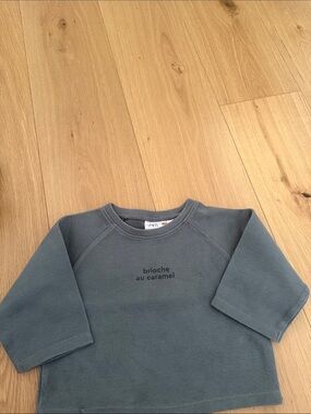Zara Kids Slate Blue 'brioche au caramel' Long Sleeve Sweatshirt